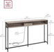 55.1-Inch Console Table with Outlet and Shelves, Sofa Table with Charging Station, behind Couch Table Skinny, Entryway Table for Hallway, Living Room, Heather Greige and Ink Black ULNT120K02