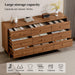 9 Drawer Dresser,63" Wide Mid Century Modern Chest of Drawers,Wooden Bedroom Drawer Dresser with 9 Storage Drawers for Bedroom, Living Room,With Anti-Tipping Device,Tan