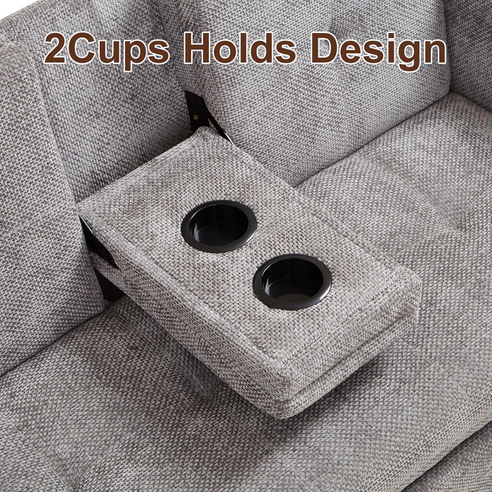 57Inch Convertible Sofa Bed With USBChargingPorts Grey