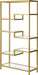 Henn&Hart 68" Tall Rectangular Bookcase in Brass, for Home Office, Living Room | Open Glass Shelving Displays Books, Plants, and Décor in Living Rooms, Offices, or Entryways While Keeping Spaces Bright