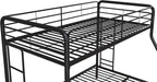 Dusty Metal Bunk Bed Frame for Kids, Teens, and Adults, with Angled Ladder, High Full Length Guardrail, Smooth Rounded Edges, No Boxspring Required, for Small Spaces, Twin-Over-Full, Black