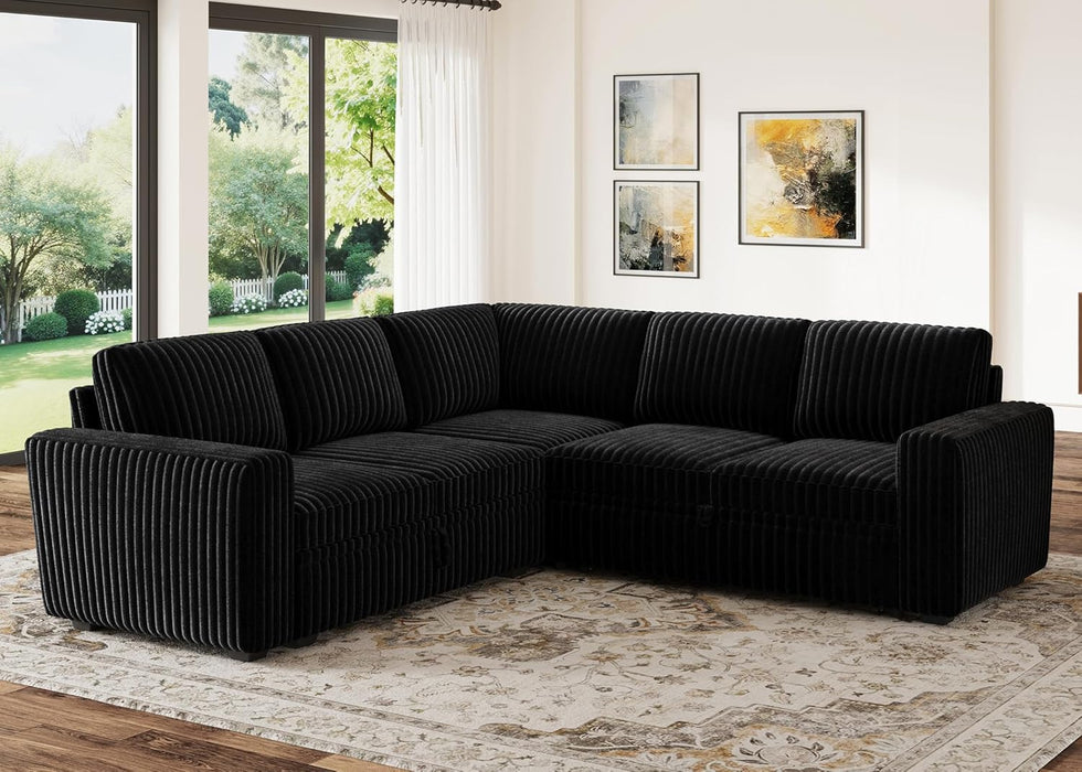 Modular Sleeper Sectional Sofa Charcoal With Storage