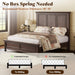 Solid Wood King Bed Frame with 65.2" High Headboard, Traditional Platform Bed with Heavy Duty Slats, No Box Spring Needed, Easy Assembly, Dark Brown