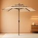 9FT 3-Tier Large Outdoor Patio Umbrella Market Table Umbrella-Uv Resistant,Easy Push Button Tilt and Crank,8 Sturdy Fiberglass Ribs Heavy-Duty Pool Umbrella for Deck,Backyard,Garden,Yard,Beige