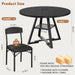 Round Dining Table Set for 4, Kitchen Table and Chairs for 4, Circle Table round Pedestal Dining Room Dinner Dinette Table Set,5 Piece Space Saving Wood Kitchen & Dining Room Tables (Black, 47In)