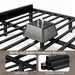 Full Size Bed Frame with LED Lights and Charging Station, Black