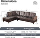 2 Pieces Sectional Sofa Sets, L-Shape Sofa Microfiber Couch Living Room Sofa Set with Chaise Using for Living Room Furniture(A-Brown, Left Hand Facing)