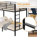 Black Twin Over Twin ReinforcedSteelFrame Bunk Bed