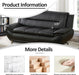 Living Room Furniture Set, Faux Leather Sofa Couch Set, 3 Pieces Modern Sofa Set for Living Room/Apartment/Office (Black)