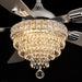 52" Crystal Chandelier Ceiling Fan with Lights - (Glam, Chrome)