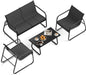 Stylish Outdoor Conversation Set with Tempered Glass Table and Ergonomic Seating for Patio, Garden, or Balcony Use