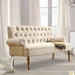 Beige Linen Loveseat Sofa for Living Room