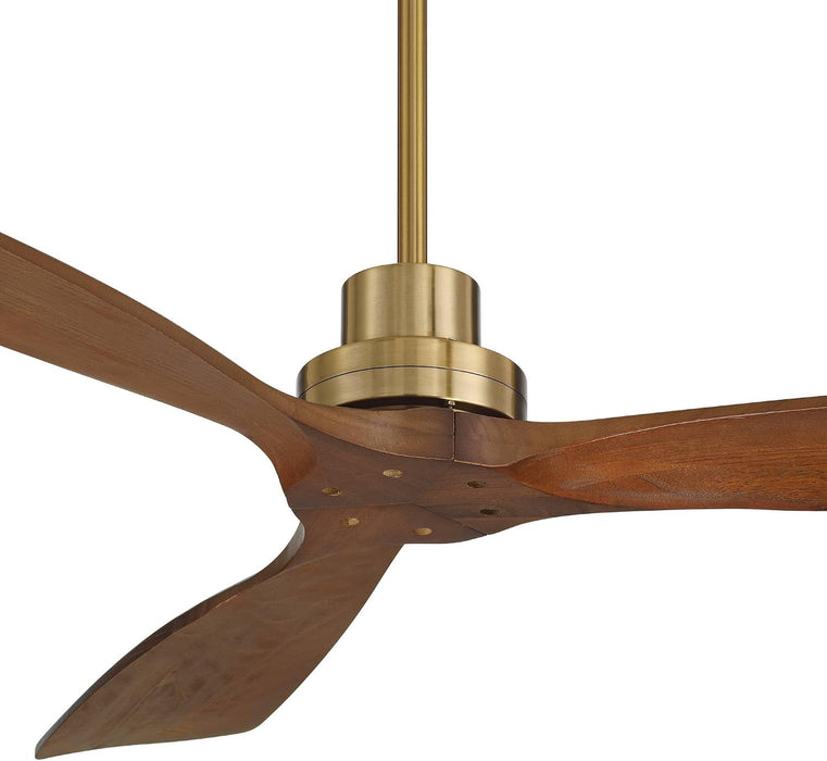 Contemporary Hardwood Ceiling Fan Featuring Soft Brass