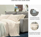 Queen Sofa Sleeper Light Gray Chenille Upholstered