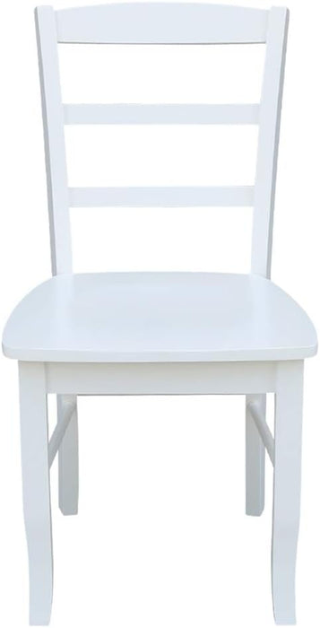 International Concepts Set of Two Madrid Ladderback Dining Chairs, White