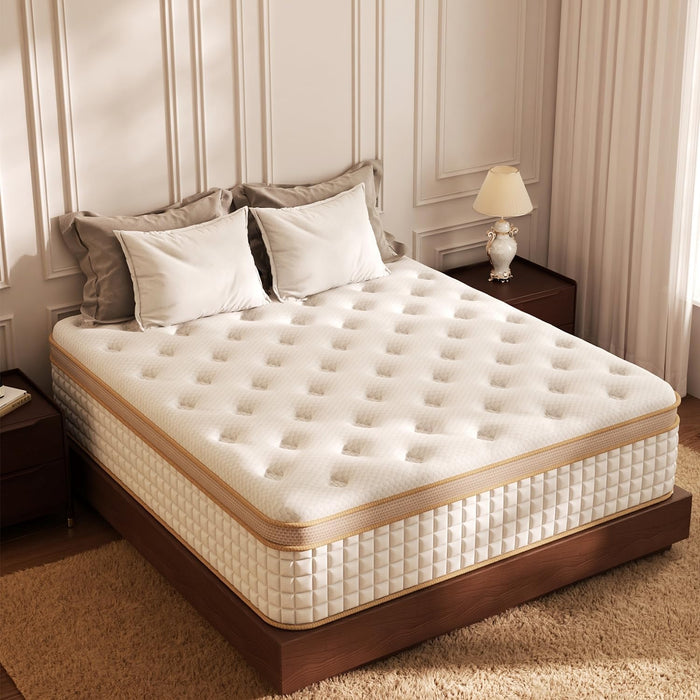 Luxury Full Size Mattress, 10 Inch Hybrid Mattress in a Box, Medium Firm
