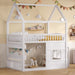 White FullSize House Loft Bed WithUnderbed Storage