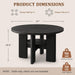 47" round Dining Table for 4-6 People, Modern Wood Kitchen Table with Sculptural Curved Pedestal Base, 1.57" Thick Tabletop, Storage Shelf, Dining Room Table for Apartment,Black Grey