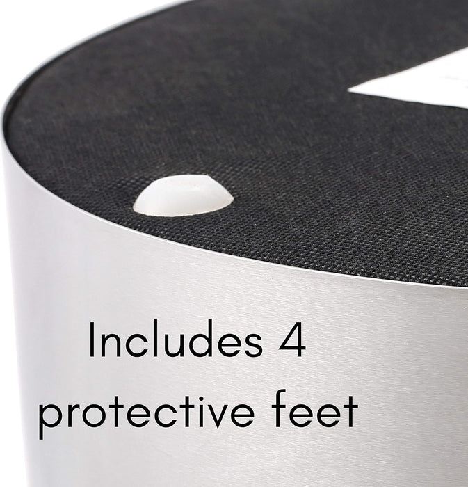 round Ottoman Foot Stool – Soft Padded Modern Stool Design – Ideal for Living Room, Bedroom – Compact Footrest, Vanity Chair, Small Furniture – Foam Seating, Decorative Accent (Blue)