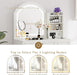 Antiquewhite Vanity Desk With LED Illuminated Mirror