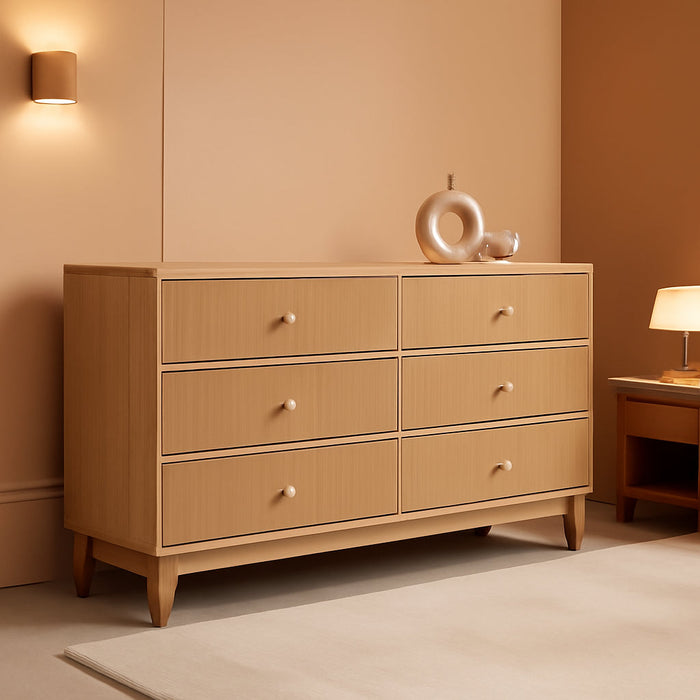 modern round dresser Edgar Round Dresser (66") Solid Oak