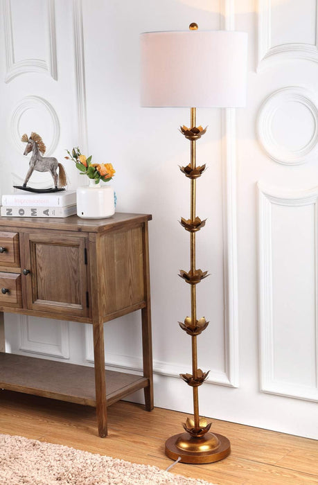 Antiqued Gold Floor Lamp SixtyThreePointFiveInchHeight