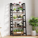 5-Tier Bookshelf Industrial Bookcase, 5 Shelf Ladder Shelf Book Storage Shelf Organizer for Living Room, Home Office