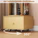 5-Tier Wood Rotating Bookshelf with Drawer & Lockable Wheels, Natural