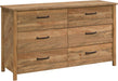 Cannery Bridge 6 Drawer Dresser Bedroom Dresser Chest of Drawers Wooden, in Sindoori Mango