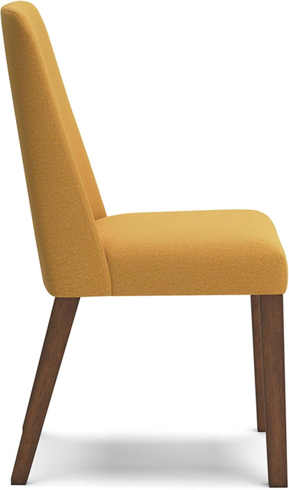 Lyncott Contemporary Dining Room Upholstered Side Chair with Foam Cushion, 2 Count, Yellow & Brown