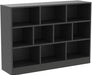 Black Bookshelf, 3-Tier Open Shelf Bookcase, 10 Cube Storage Organizer with Anti-Tilt Device, Freestanding Horizontal Bookshelf Cube Shelf for Bedroom, Living Room, Office