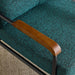 Accent Chair Modern Armchair with Metal Frame Linen Fabric Upholstory Living Room Chair Mid-Century Reading Chair with Wooden Arms for Living Room, Bedroom, Reading Room, Apartment, Green