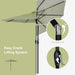 Striped Patio Umbrellas Outdoor Table Market Umbrellas with Crank & Pust Button Tilt|Auto-Tilt, 8 Steel Ribs, High Color-Fastness Canopy