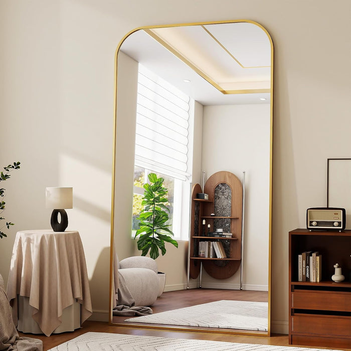 Oversized Full Length Mirror 76"X34" Arched Floor Standing Mirror