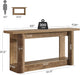 63-Inch Farmhouse Console Table, 2-Tier Storage Sofa Table behind the Couch, Narrow Long Entryway Furniture for Home Hallway, Entrance, Living Room, Brown