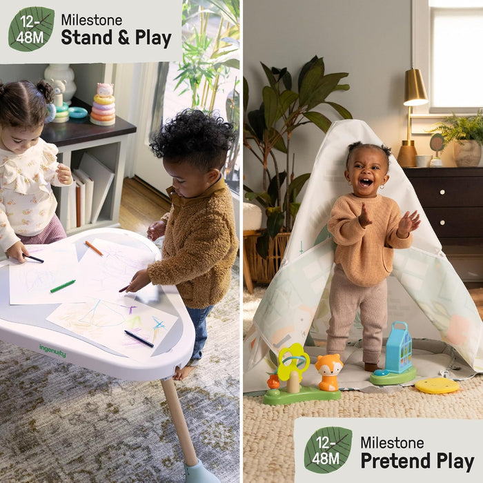 Tummy-To-Toes 6-In-1 Milestone Center, Play Gym, Foldable Mat, Music and Nature Sounds, Lights, Activity Jumper, Table, Playhouse, for Ages 0-48 Months