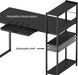 46-Inch Home Office Mission Computer Desk with Side Shelf and Drawer, Black
