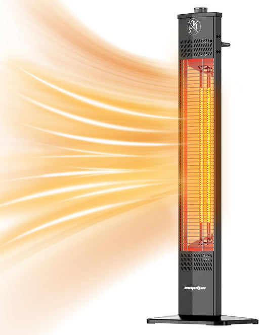 Patio Heater for Outdoor Use,1500W Infrared Heater, 36 in Portable Tower Heater, 3 Heat Levels, IPX5 Waterproof, Tip-Over&Overheat Protection for Garage, Indoor, Large Room, Backyard, Home