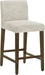 Counter Height Bar Stools Set of 3, 27" H Seat Height Upholstered Barstools, Fabric in Ivory