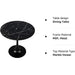 32 Inch round Dining Table with Faux Marble Top, Black