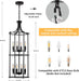 Foyer Chandeliers for High Ceilings, Lantern Tiered Black Chandelier Light Fixture Metal Modern Farmhouse Pendant Lights for Kitchen Island Entryway, Staircase, Living Room, Dinning Room