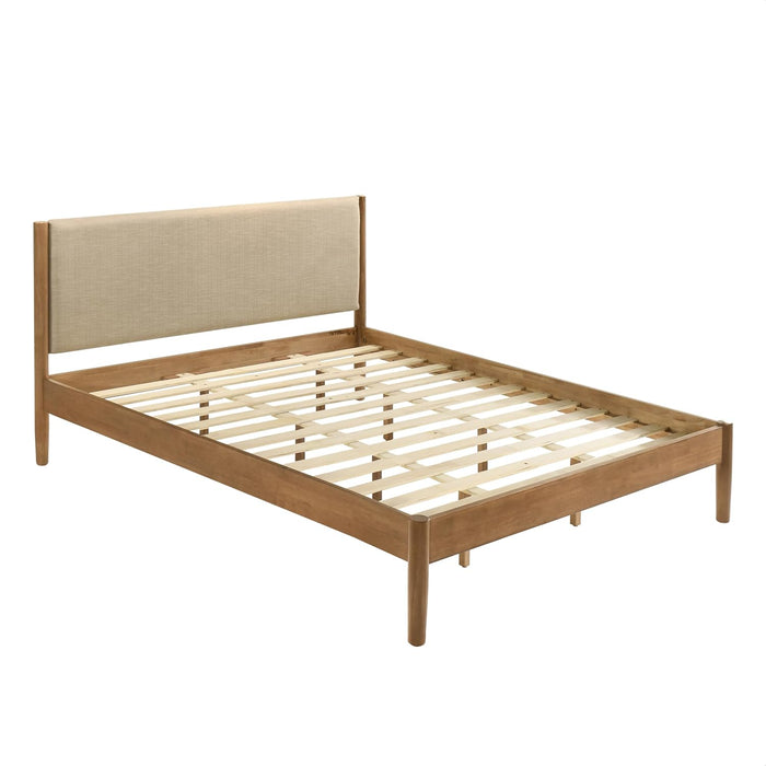 Vichy Rubberwood Platform Bed in Light Walnut, King