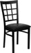 Hercules Series Window Back Metal Restaurant Chair, Modern Upholstered Armless Dining Chair for Restaurants and Kitchens, Black