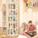 White 360 Degree Rotating Corner Bookshelf Display