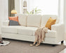 Beige Chenille Sofa with Deep Seats