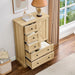 Dresser for Bedroom, Farmhouse Dresser with 5 Wooden Drawers and Storage Cabinet, 48 Inches Tall Chest of Drawers for Bedroom, Natural Oak