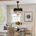 Dimmable ThreeTier Crystal Chandelier Black Gold SixteenInch