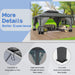 12x14 Gray Hardtop Gazebo Outdoor Weatherproof Netting