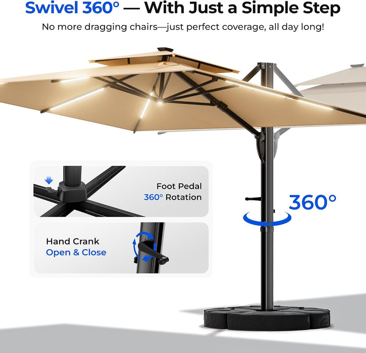 Rectangular Patio Umbrella with Base Included