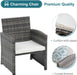 6 Pieces Patio Furniture Set W/Chairs and Ottomans, White
